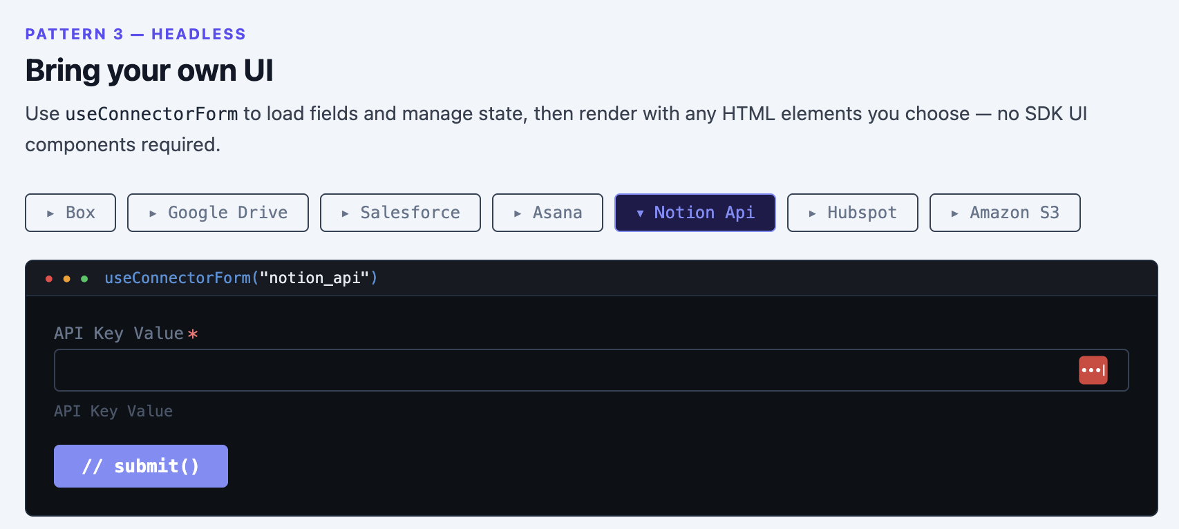 Headless — fully custom UI